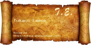 Tukacs Emese névjegykártya